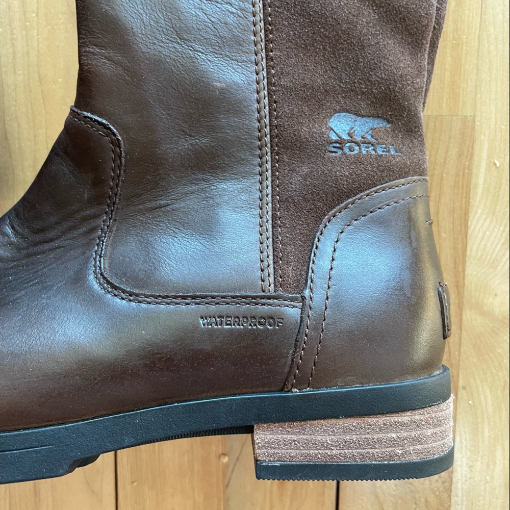 🎉Host Pick!🎉 NWOT Sorel Women’s 7.5 Emelie Waterproof Tall Boot Tobacco - Picture 6 of 7